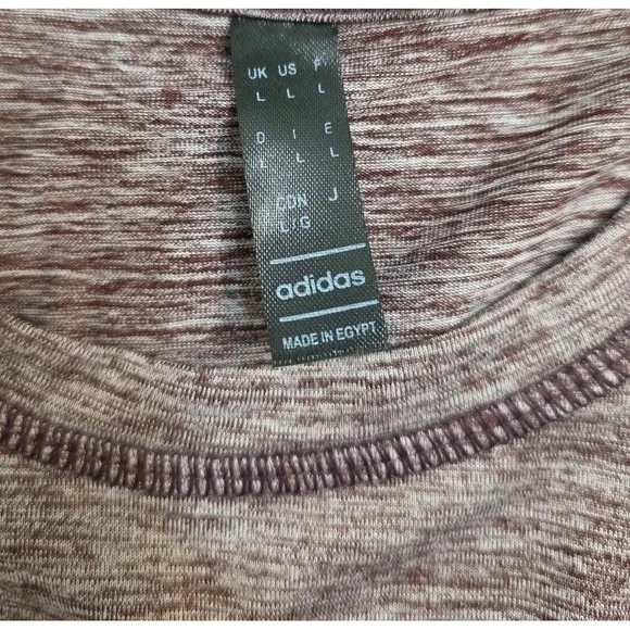 Adidas Women’s Long Sleeve Tech Tee Heather Shadow Fig Size L - Picture 7 of 8